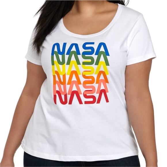 Fifth Sun Tops - Fifth sun NWT NASA rainbow graphic short sleeve t-shirt woman's size 2X